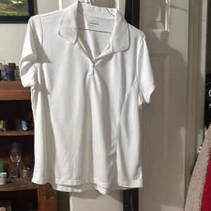 White BCG Plus Collar Polo Blouse